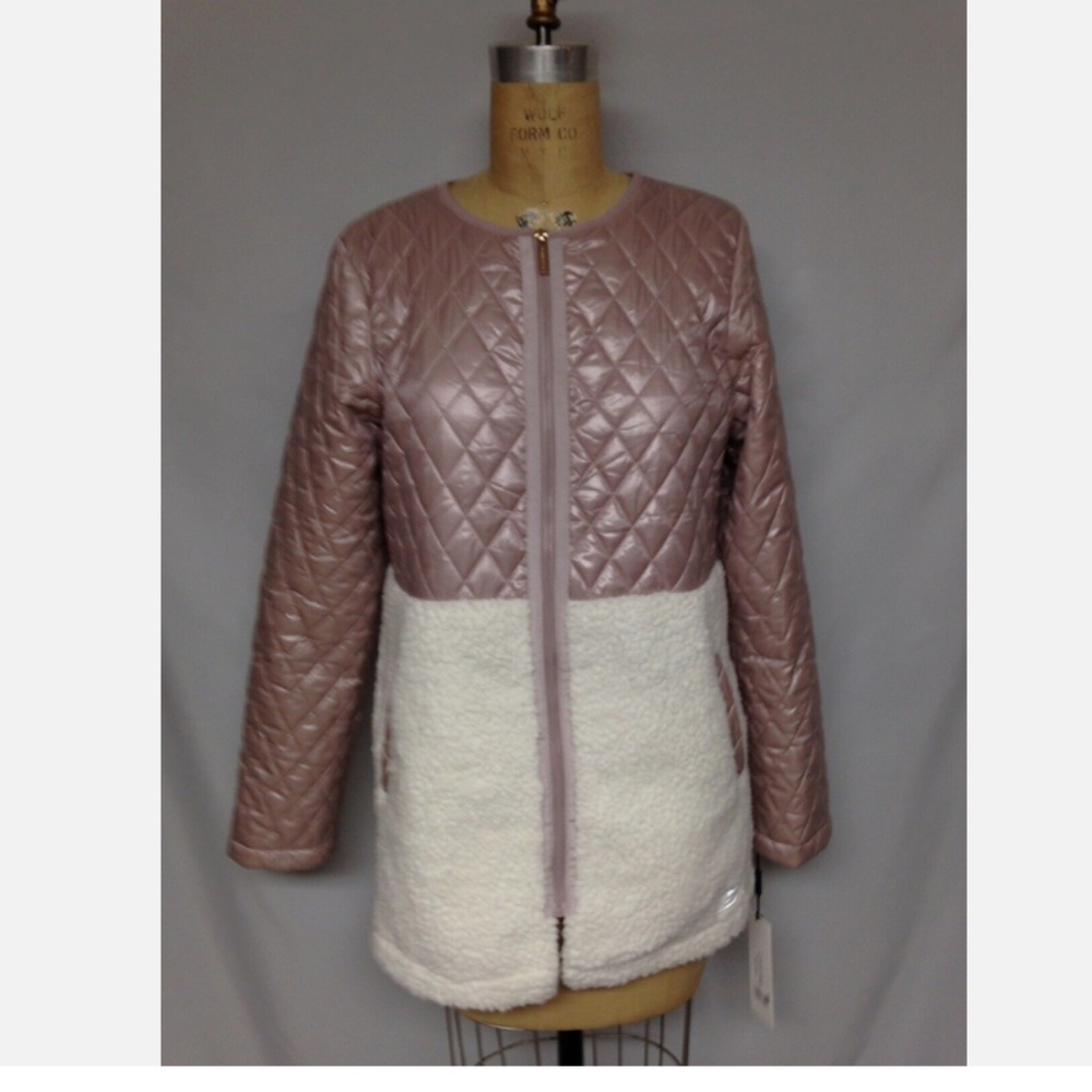 Calvin Klein Performance Quilted Fleece Jacket PF8J4738 Blush M NWT $99